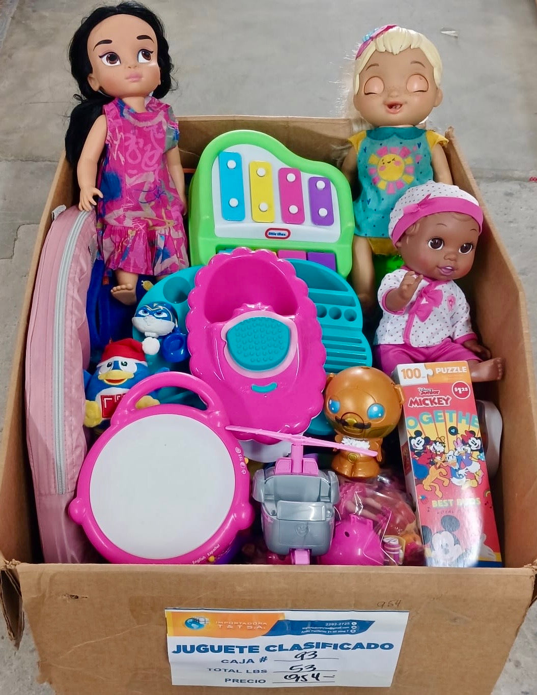 Caja # 93 juguete clasificado americano usado