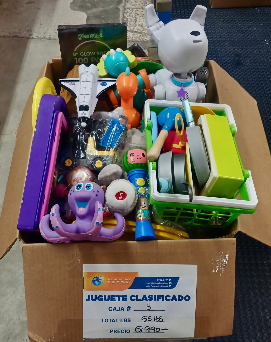 Caja # 3 juguete clasificado americano usado