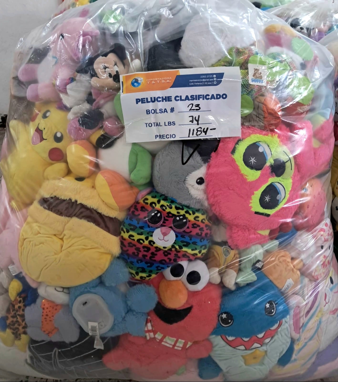 #23 Bolsa de peluche clasificado americano usado