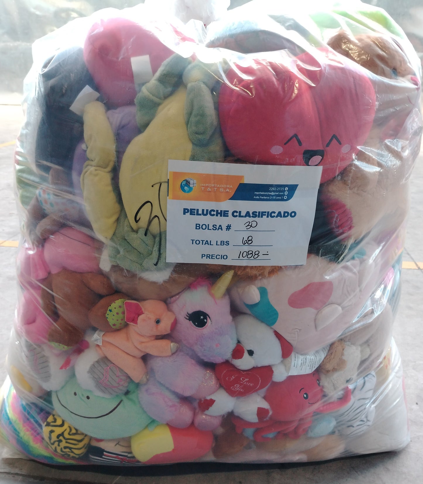 #30 bolsa de peluche clasificado usado americano