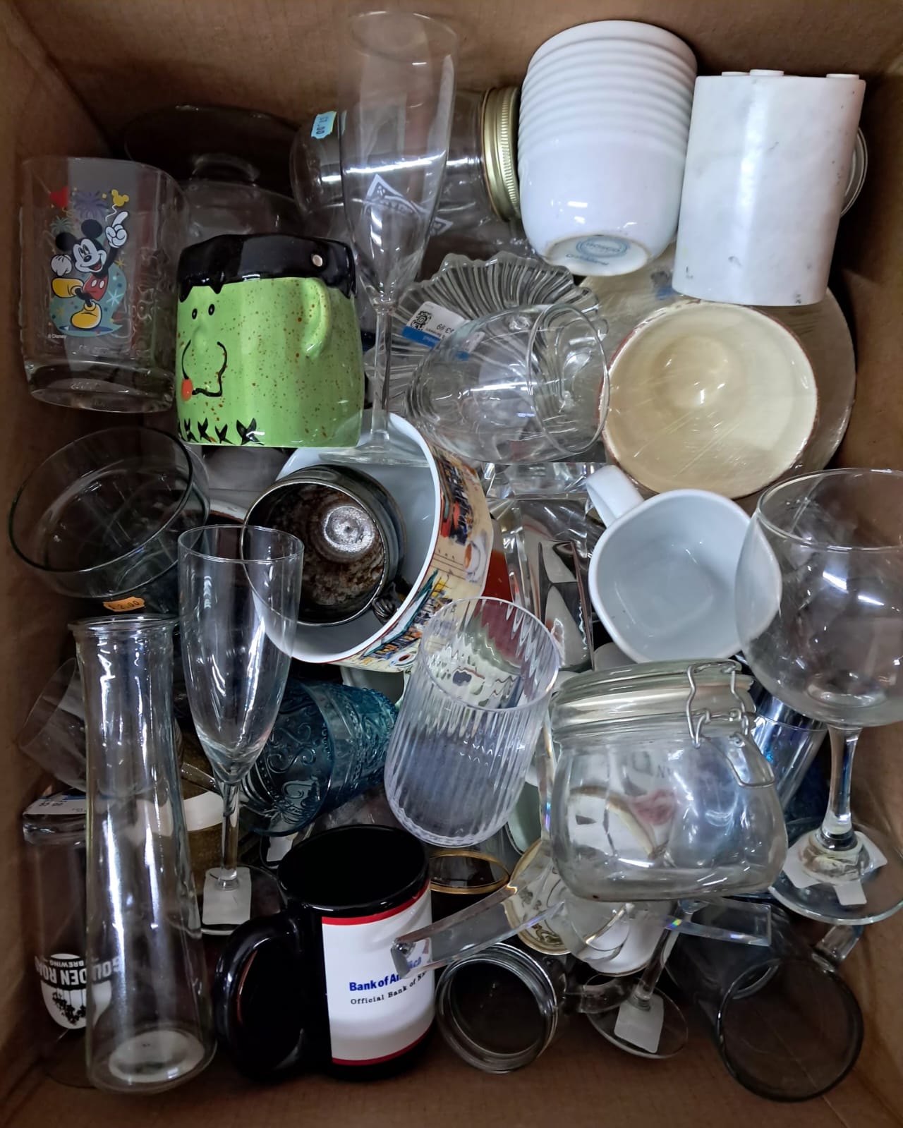 Caja#103 cristalería clásificado usado americano