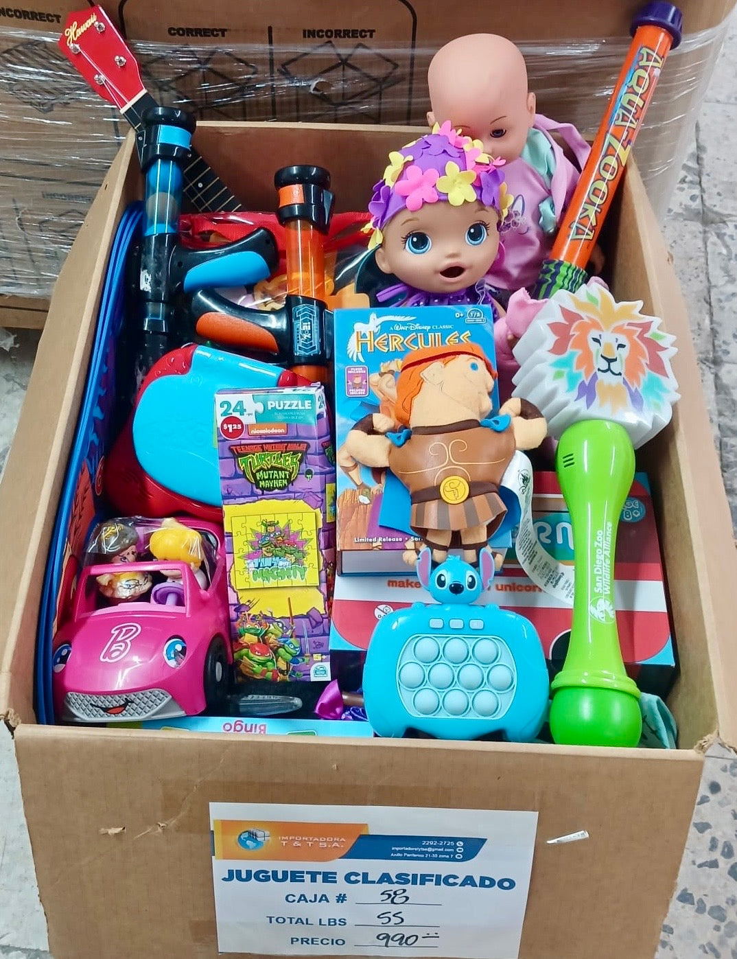 Caja  #58  juguete clasificado americano usado