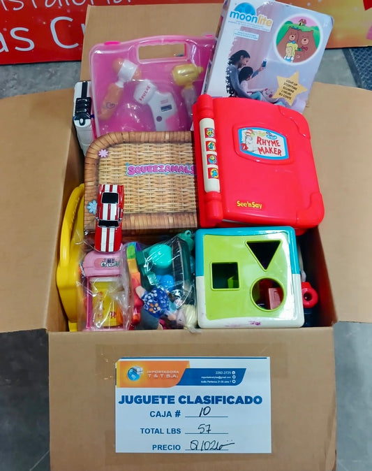Caja # 10 juguete clasificado americano usado