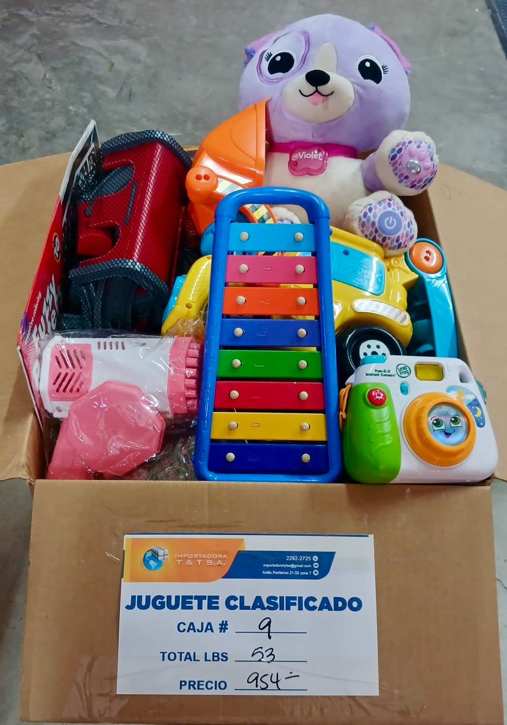 Caja # 9 juguete clasificado americano usado