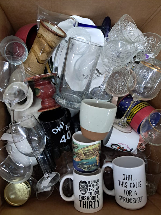 Caja#34 cristaleria clásificado usado americano