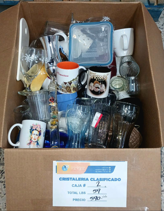 Caja # 2 cristalería clasificada americana usada