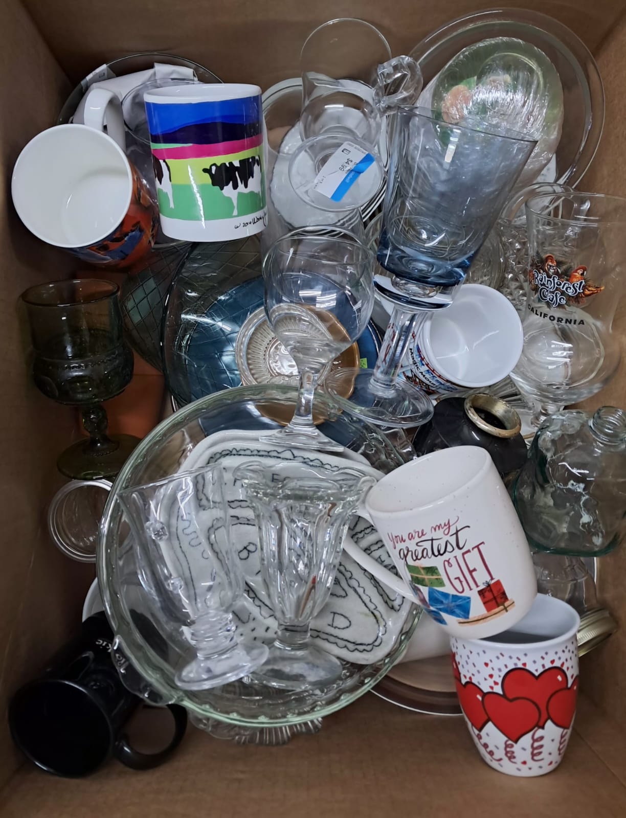 Caja # 106 cristaleria clásificado usado americano