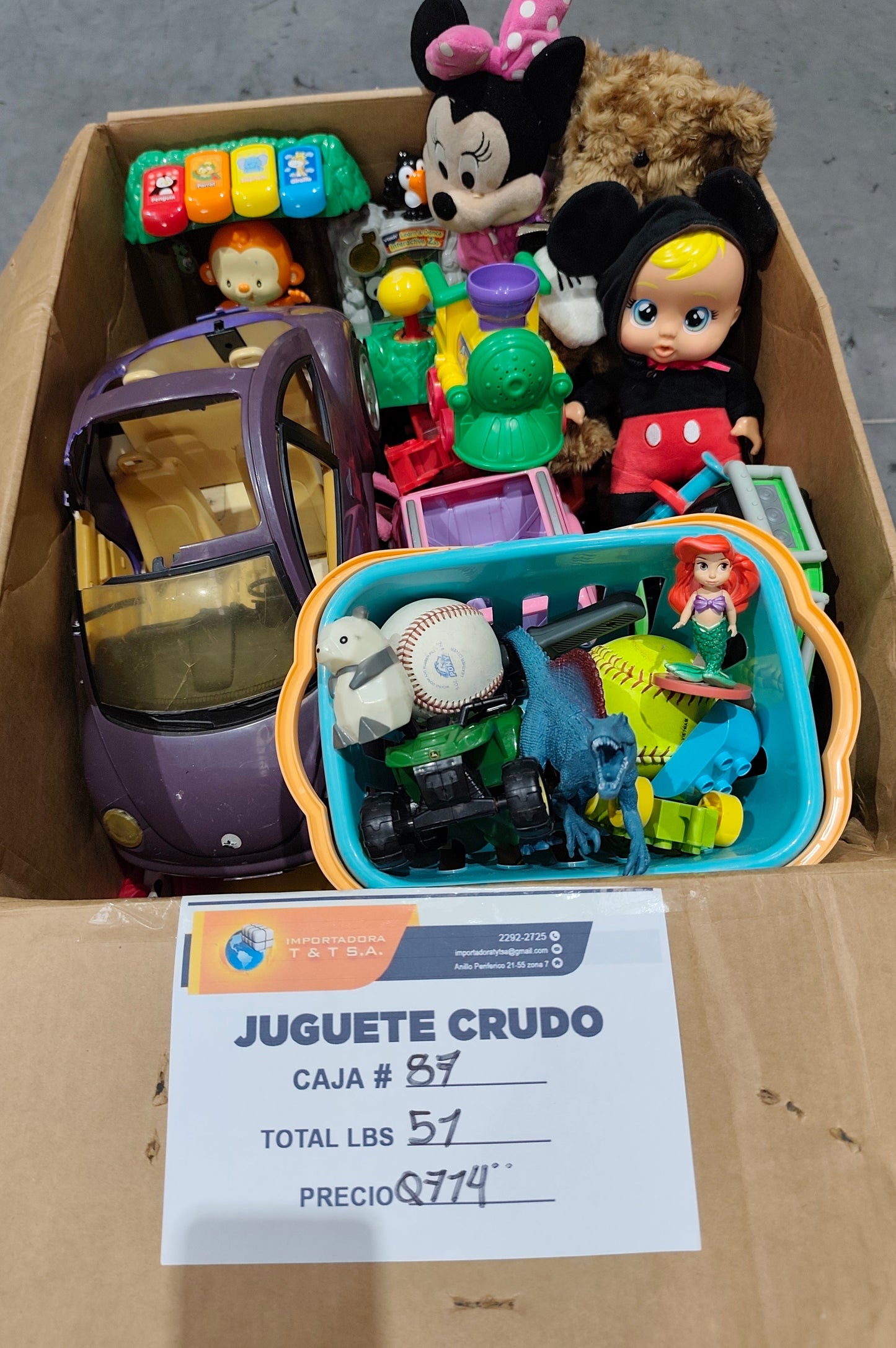 Caja #87 juguete crudo americano usado