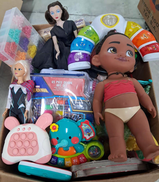 Caja#156 juguete clásificado usado americano