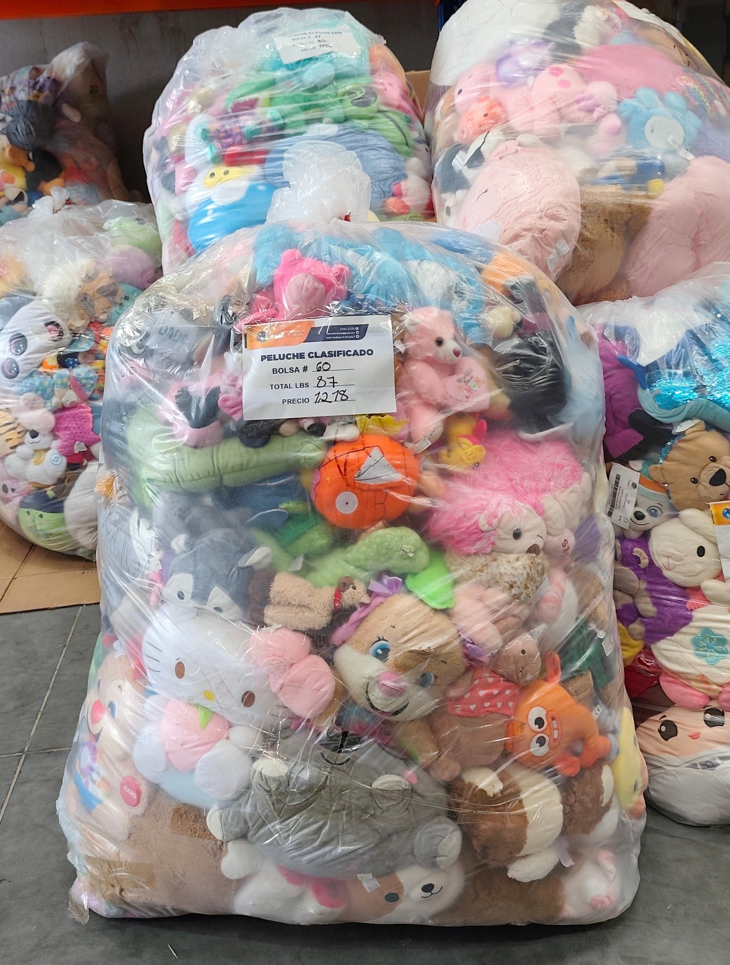 Bolsa# 60 peluche clasificado Américano usado